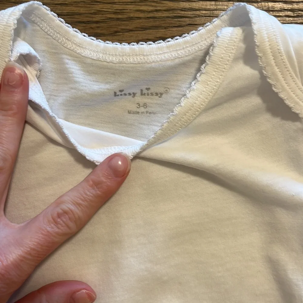 Kissy Kissy White Onesie and Top 3-6 months EUC